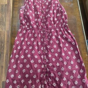 Old Navy Burgundy Floral Dress